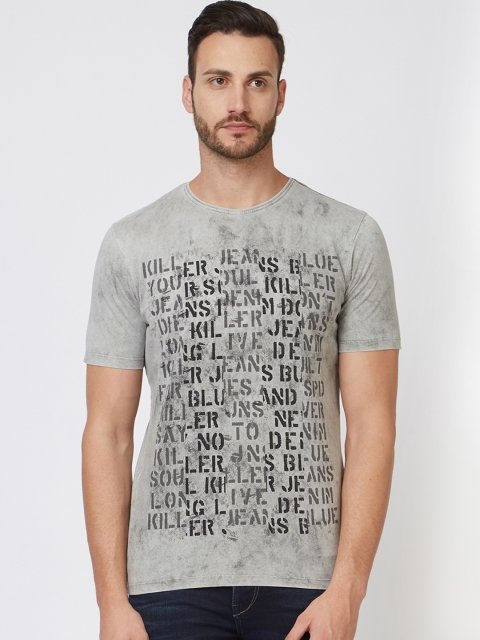 

Killer Men Grey Printed Round Neck T-shirt