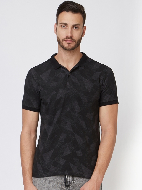 

Killer Men Black Printed Polo Collar T-shirt