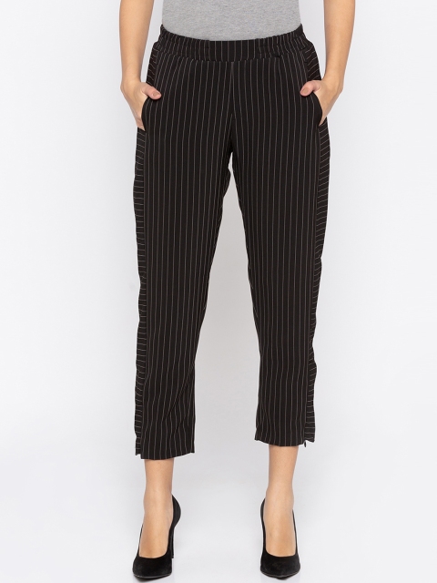 

Globus Women Black & White Regular Fit Striped Regular Trousers
