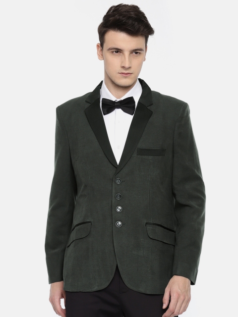 

Couture Cut Charcoal Grey Solid Single-Breasted Slim Fit Party Blazer