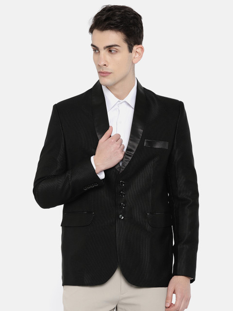 

Couture Cut Men Black Striped Slim Fit Tuxedo