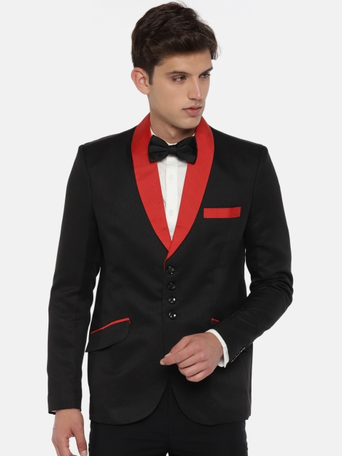 

Couture Cut Men Black Solid Single-Breasted Slim Fit Tuxedo