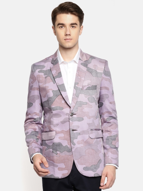 

Couture Cut Purple Camouflage Printed Single-Breasted Slim Fit Smart Casual Blazer