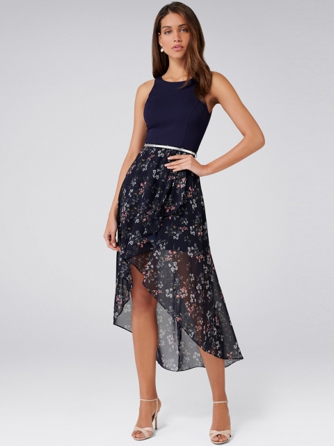 

Forever New Women Navy Blue Printed Fit and Flare Dress