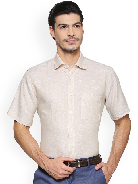 

Van Heusen Men Beige Regular Fit Self Design Formal Shirt