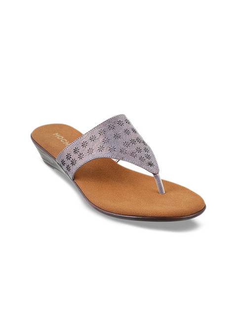 

Mochi Women Grey Solid Sandals