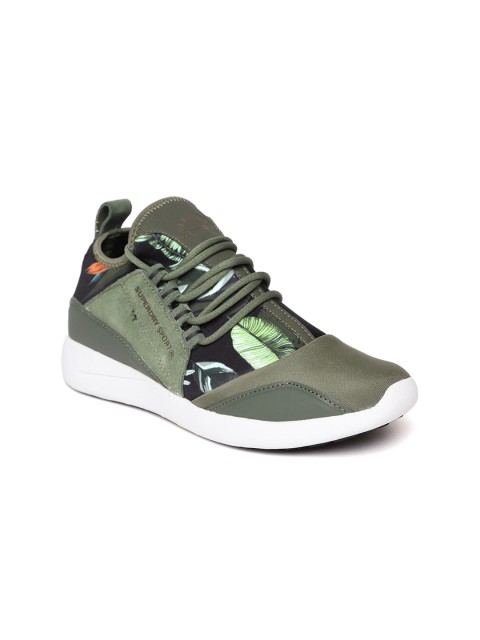 

Superdry Women Olive Green Printed Running Shoes