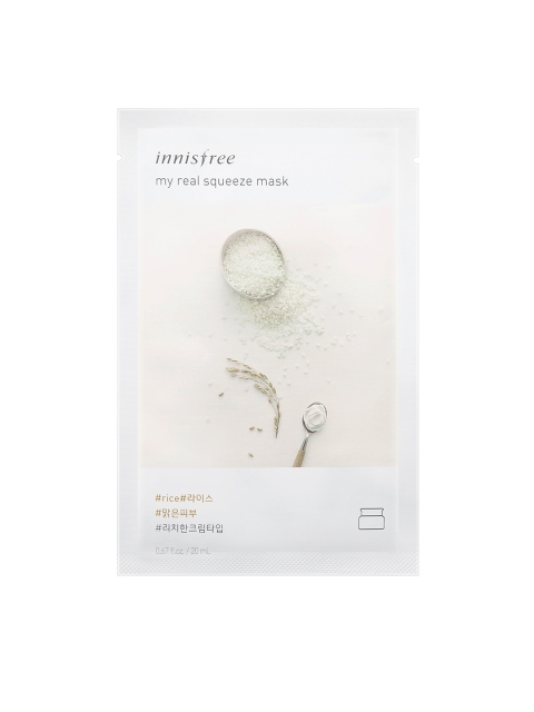 

Innisfree Unisex My Real Squeeze Face Mask - Rice 20 ml, White