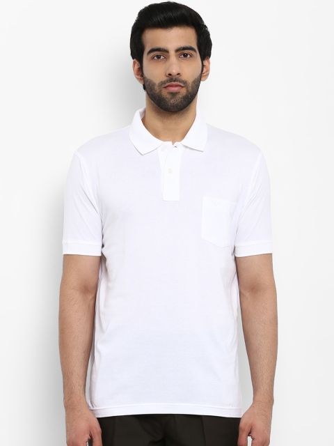 

ColorPlus Men White Solid Polo Collar T-shirt