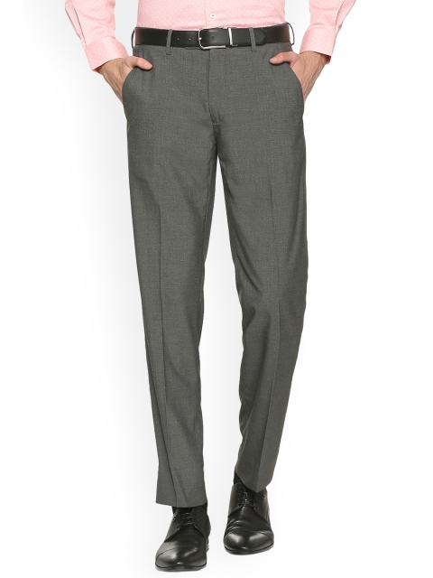 

Van Heusen Men Grey Slim Fit Solid Formal Trousers
