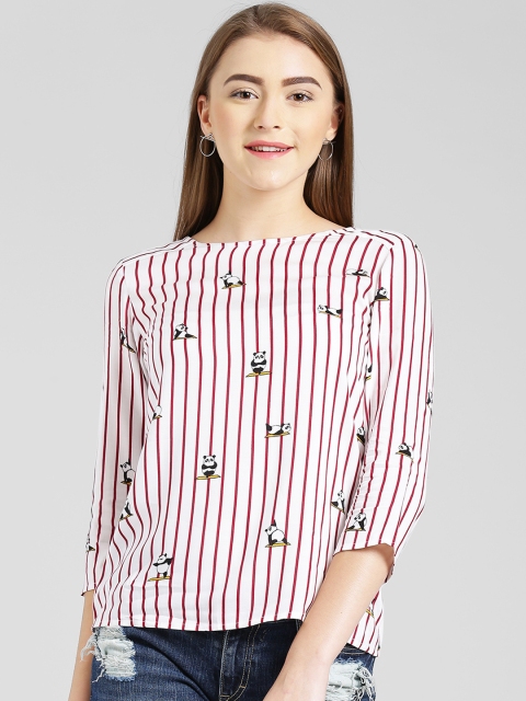 

Zink London Women White Printed A-Line Top
