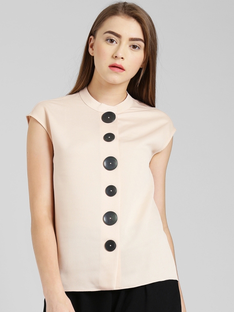 

Zink London Women Peach-Coloured Solid Top