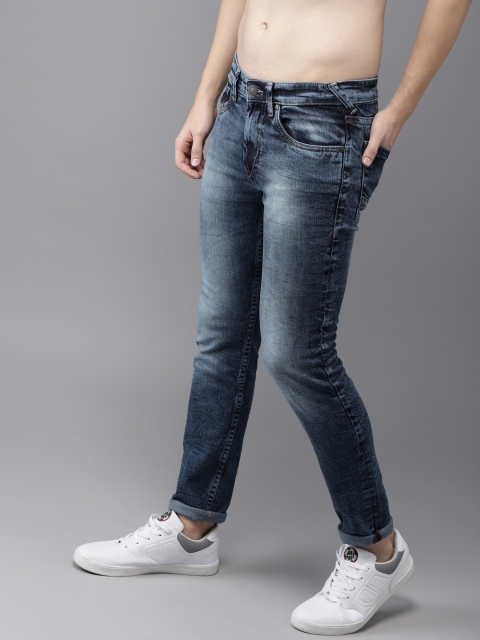 

HERE&NOW Men Blue Slim Fit Mid-Rise Clean Look Stretchable Jeans