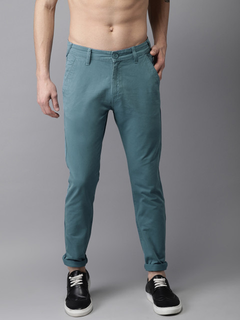 

Moda Rapido Men Blue Slim Fit Solid Chinos