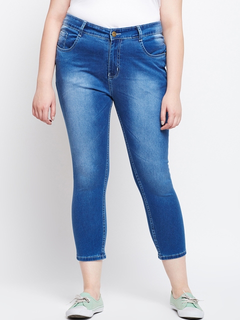 

ZUSH Plus Size Women Blue Regular Fit Mid-Rise Ankle-Length Stretchable Jeans