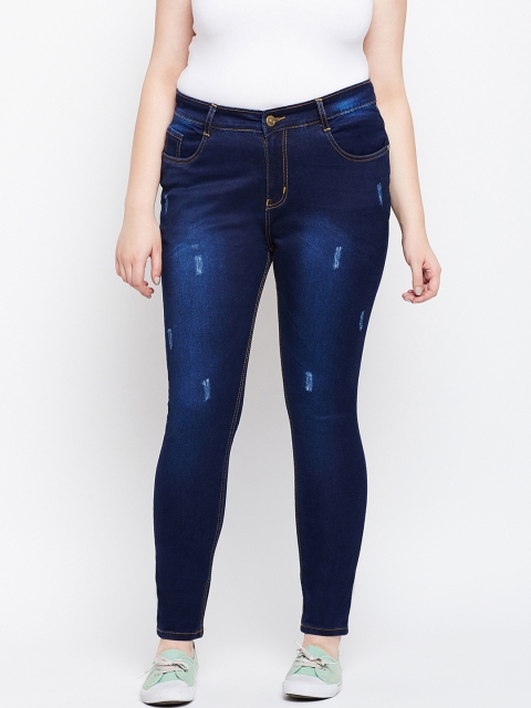 

ZUSH Plus Size Women Blue Regular Fit Mid-Rise Low Distress Stretchable Jeans