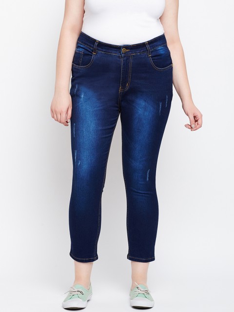 

ZUSH Plus Size Women Blue Regular Fit Mid-Rise Low Distress Stretchable Jeans