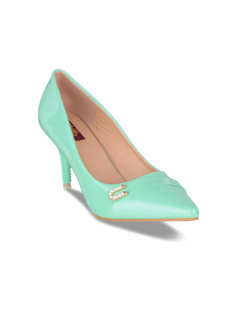 

SHUZ TOUCH Women Green Solid Pumps