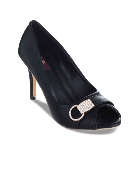 

SHUZ TOUCH Women Black Solid Peep Toes