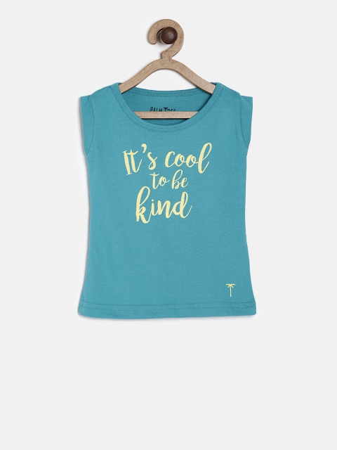 

Palm Tree Girls Blue Printed Round Neck T-shirt