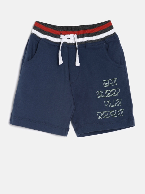 

Gini and Jony Boys Navy Blue Solid Regular Fit Shorts