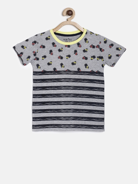 

Palm Tree Boys Grey Printed T-shirt