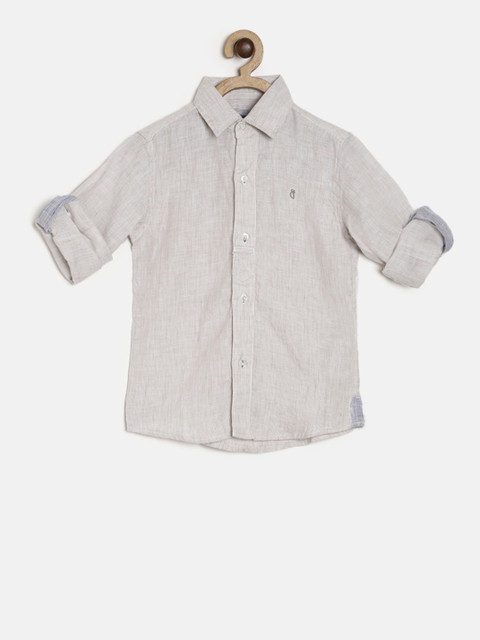 

Gini and Jony Boys Beige Regular Fit Striped Casual Shirt