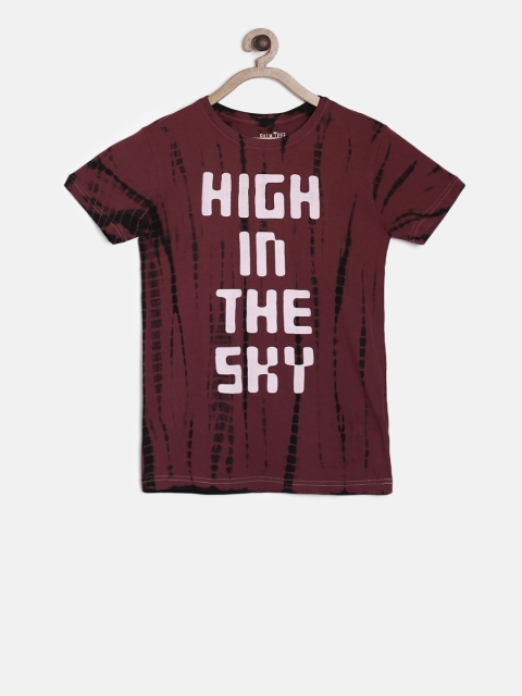 

Palm Tree Boys Maroon Printed Round Neck T-shirt