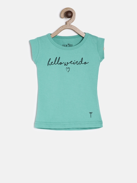 

Palm Tree Girls Blue Printed Tshirt