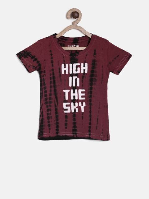 

Palm Tree Boys Maroon Printed Round Neck T-shirt