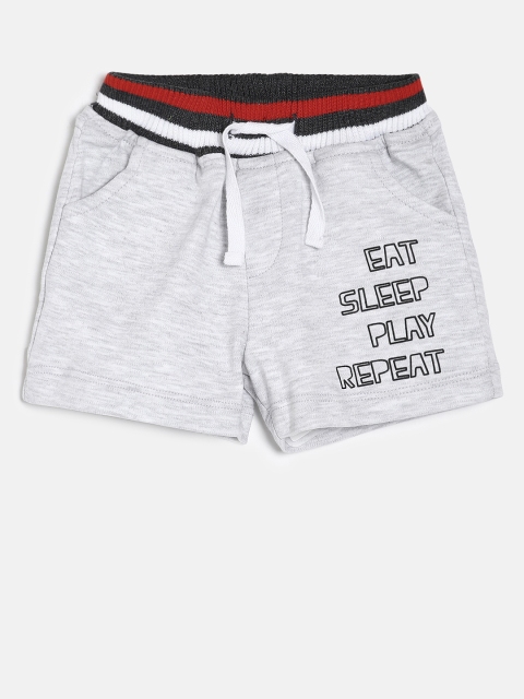 

Gini and Jony Boys Grey Melange Printed Regular Fit Shorts