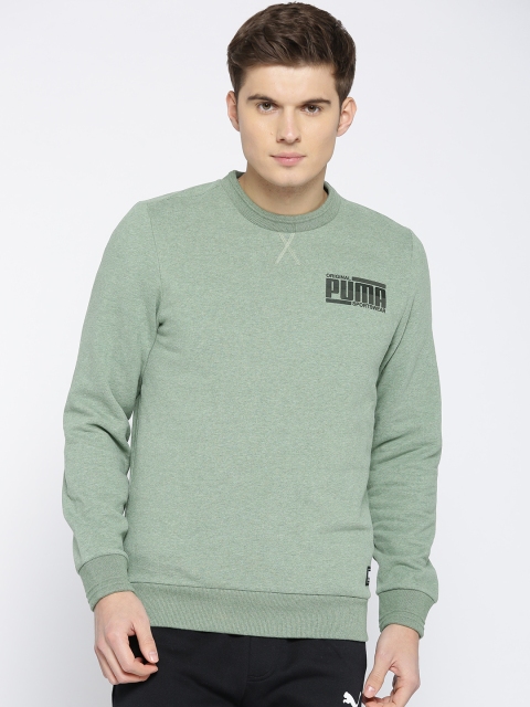 

Puma Men Green Solid Athletics Crew FL Sweatshirt