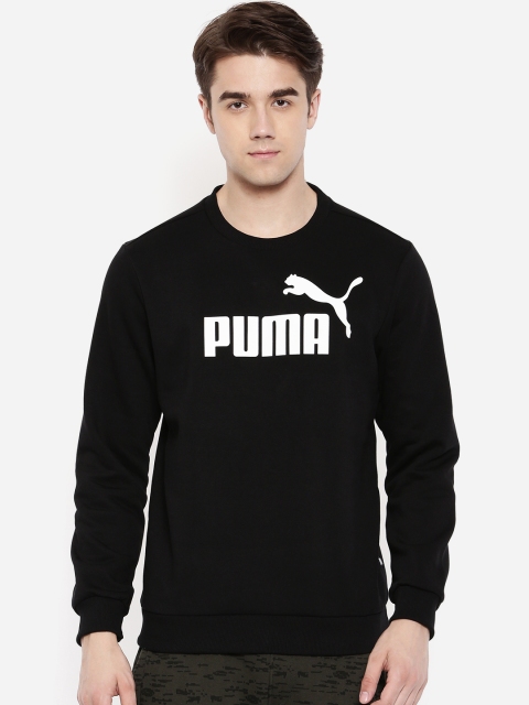 

Puma Men Black & White Printed ESS Logo Crew Sweatshirt