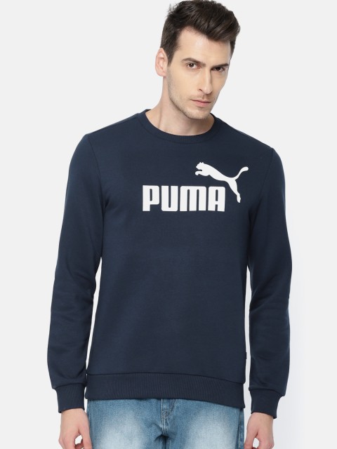 

Puma Men Navy Printed ESS Logo Crew Sweat FL Big Logo Sweatshirt, Navy blue