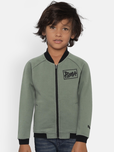 

Puma Boys Olive Green Style Bomber Solid Sweatshirt
