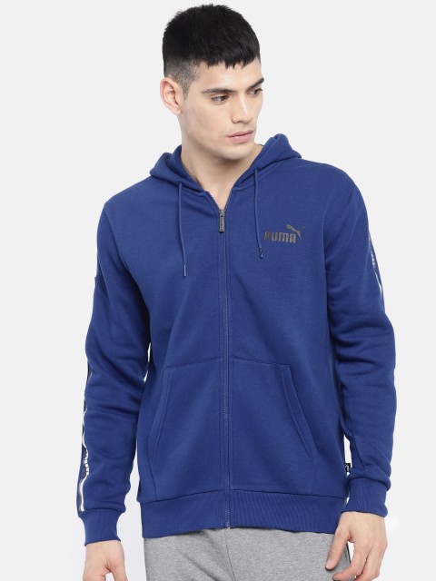 

Puma Men Blue ELEVATED ESS Tape FZ Hoody Sweatshirt