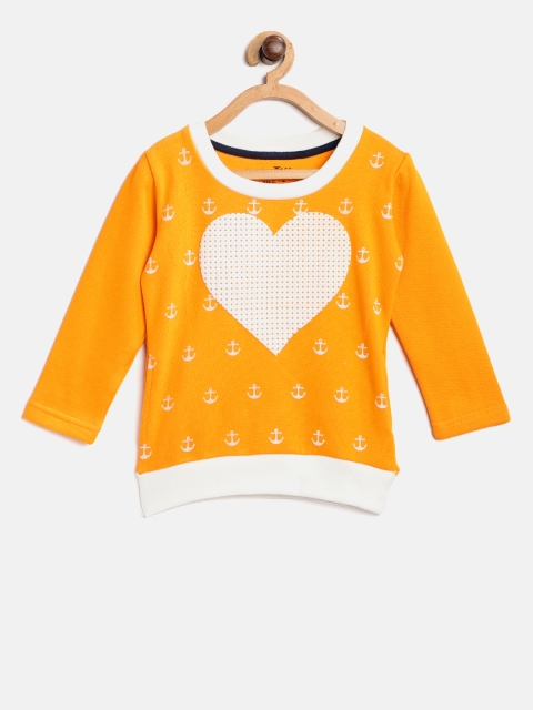 

Palm Tree Girls Orange & Off-White Printed Sweatshirt
