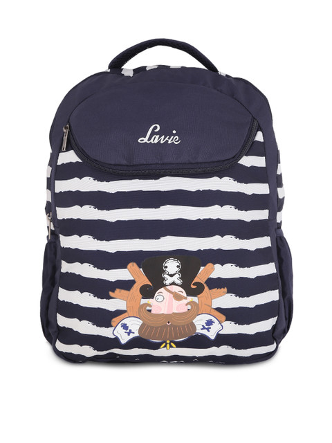 

Lavie Unisex Navy Blue & White Striped Backpack