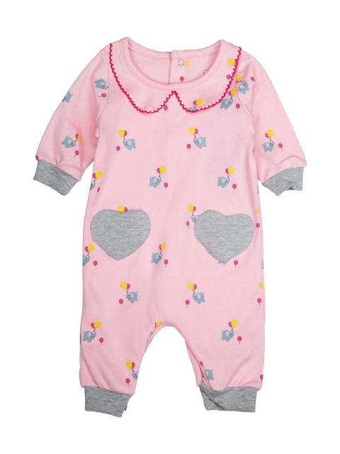 

MeeMee Infants Pink & Grey Printed Rompers
