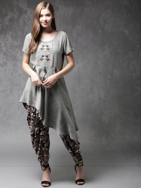 

Anouk Women Grey & Brown Printed Kurta with Patiala