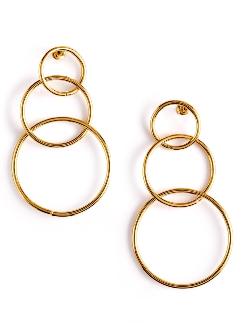 

Foxy Sperks Gold-Toned Circular Drop Earrings