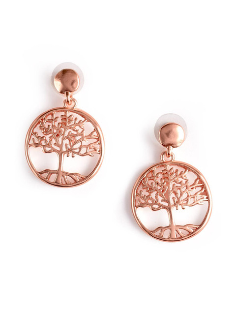 

Foxy Sperks Rose Circular Drop Earrings