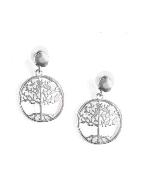 

Foxy Sperks Silver-Toned Contemporary Drop Earrings