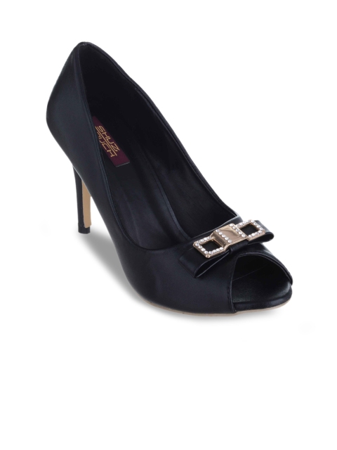 

SHUZ TOUCH Women Black Solid Peep Toes