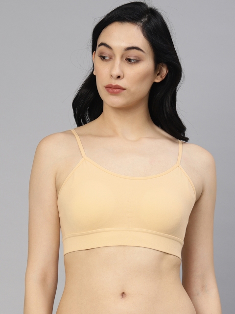 

HRX by Hrithik Roshan Lifestyle Beige Solid Non-Wired Lightly Padded Bralette Bra LS-7062B