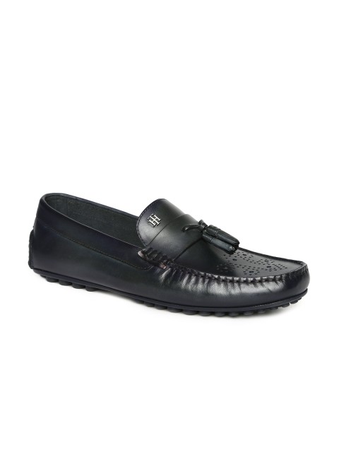

Tommy Hilfiger Men Black Leather Driving Shoes