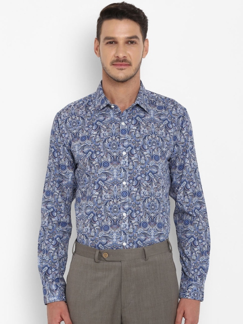 

Next Look Men Blue & White Slim Fit Printed Formal Shirt