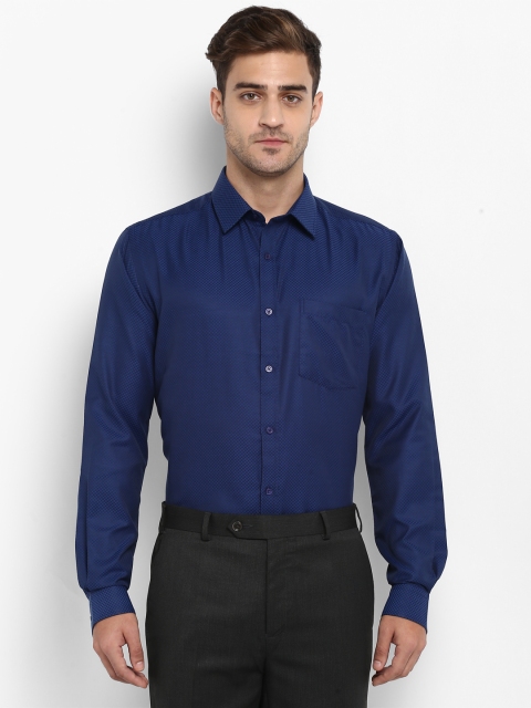 

Next Look Men Blue Slim Fit Self Design Formal Shirt