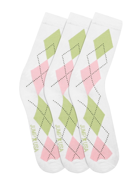 

JUMP USA Women Pack of 3 Calf Length Socks, White