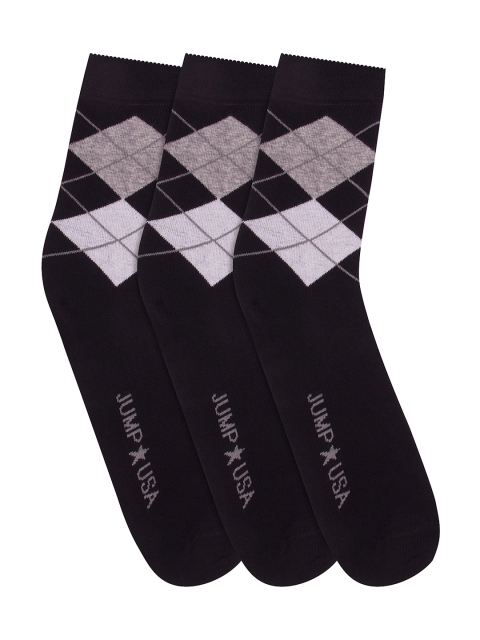 

JUMP USA Men Pack of 3 Calf Length socks, Black
